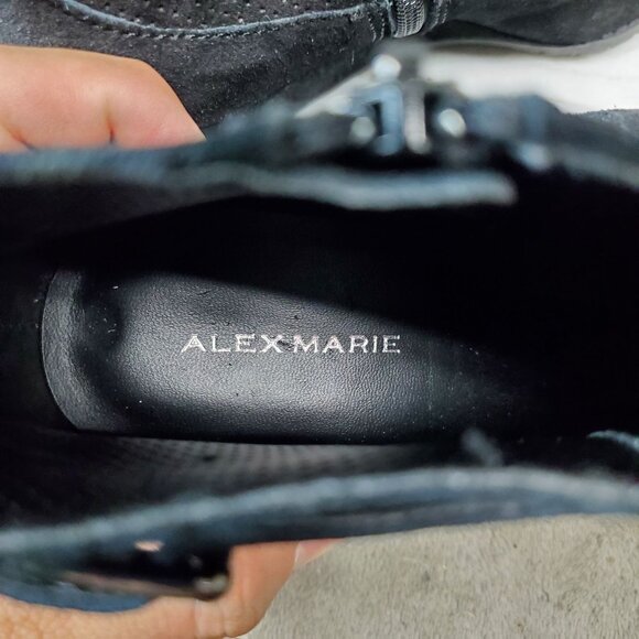 Alex Marie Shoes Womens Size 7 Daria Black Suede Ankle Boots - Picture 2 of 9